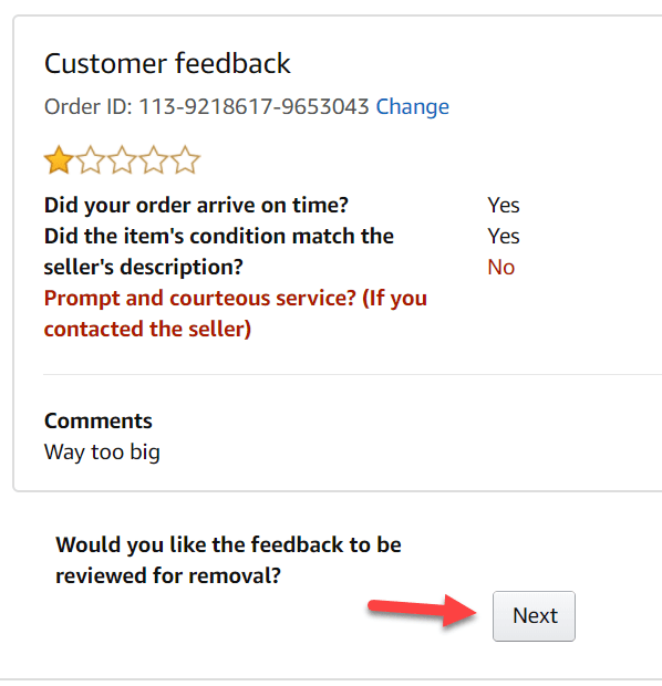 Opening customer feedback removal ticket 6