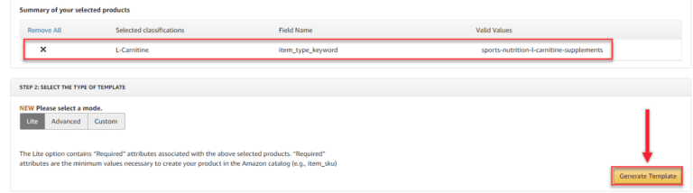 generate template download amazon