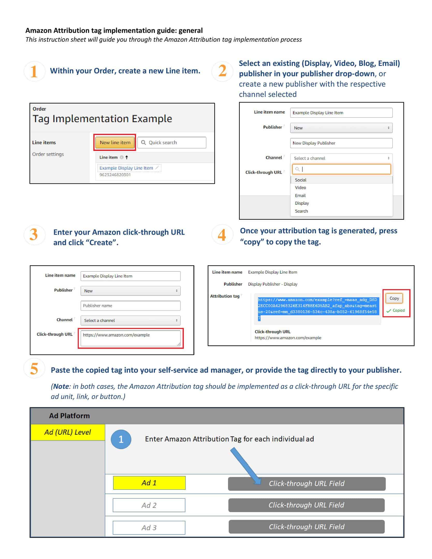 Amazon Attribution Publisher Implementation Instructions EMAIL 2 page 001