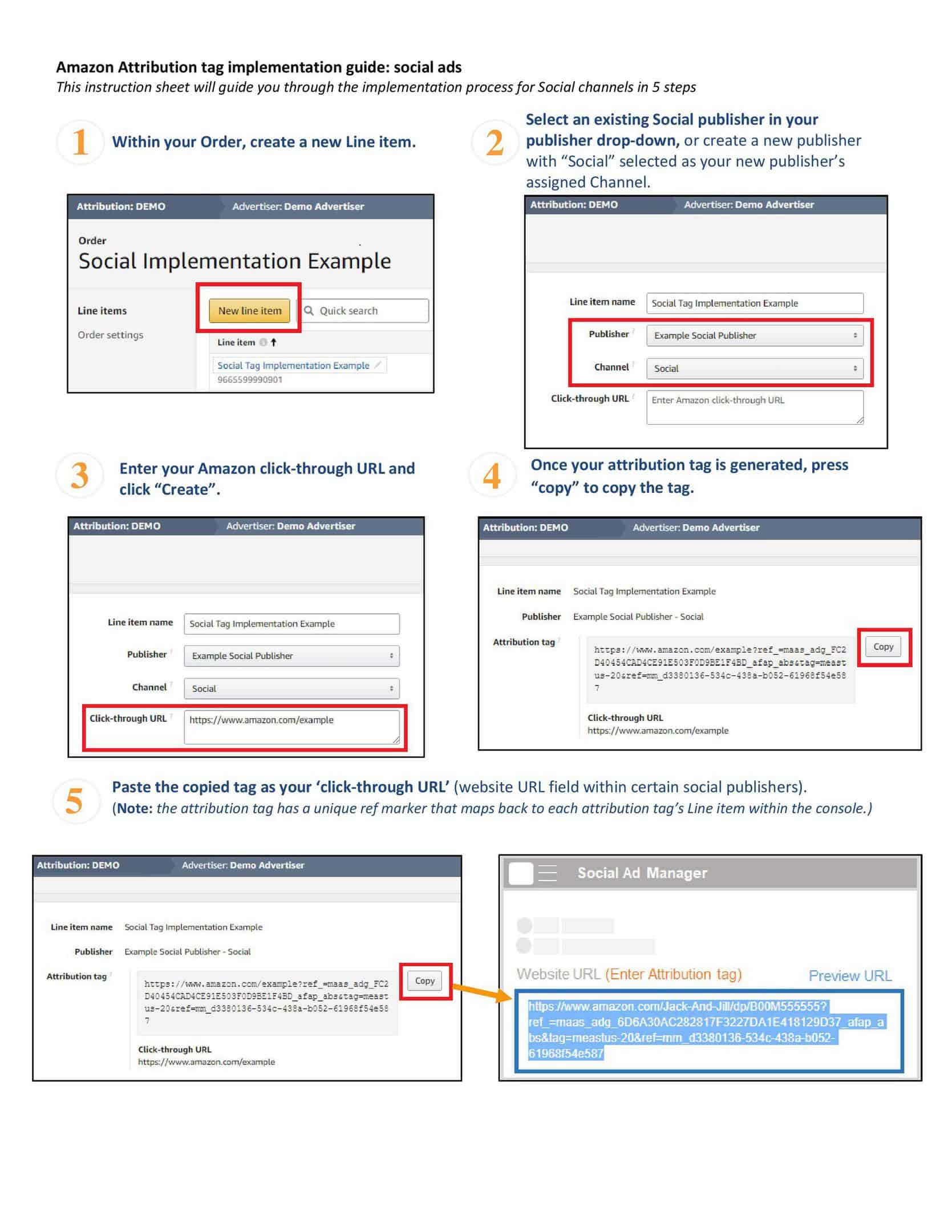 Amazon Attribution Social Implementation Instructions EMAIL page 001