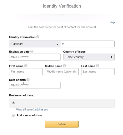 Step 4 on how to open a seller central account