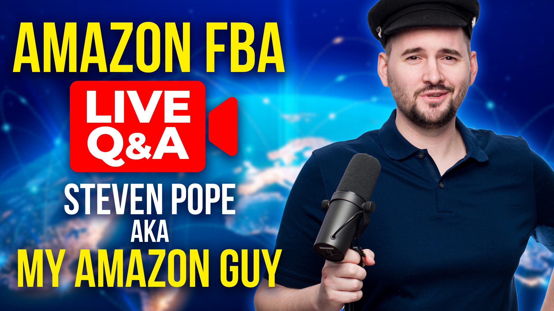 Join Steven Pope, aka "The Amazon Guy," for a live Q&A session focused on Amazon FBA. Get expert insights and advice on selling strategies, seller central management, and marketing management