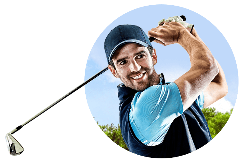 An image of a guy enjoying golf