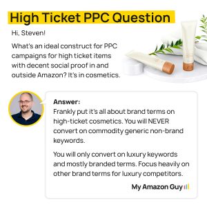 High ticket Amazon PPC question.