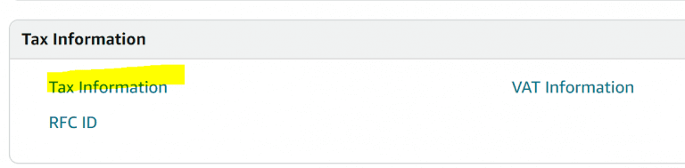tax information for amazon verification