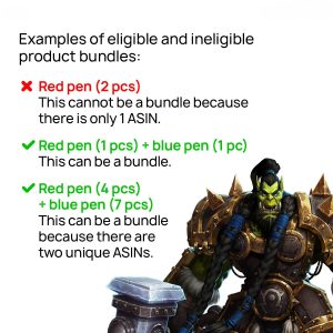 Examples of eligible and ineligible product bundles on Amazon.