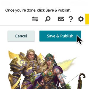 A screenshot of the save & publish button on Seller Central.