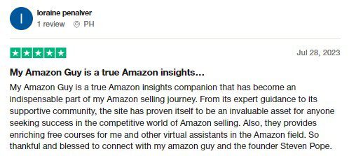 My Amazon FBA Testimonials Trustpilot Loraine Penalver