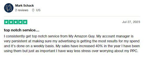 My Amazon FBA Testimonials Trustpilot Mark Schack