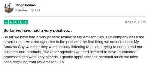 My Amazon FBA Testimonials Trustpilot Tango Romeo