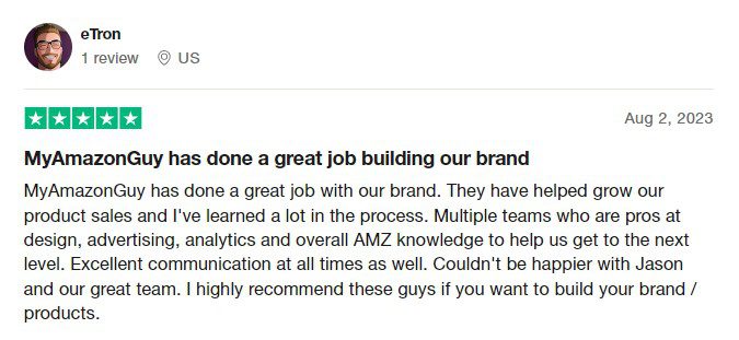 My Amazon FBA Testimonials Trustpilot eTron