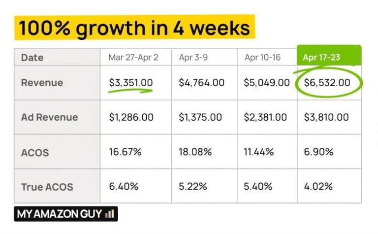 100 growth in 4 weeks My Amazon Guy Testimonial 1024x633 1