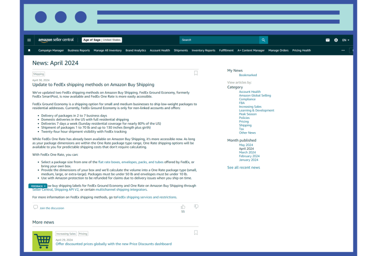 Amazon Seller Central News - April 2024 Updates