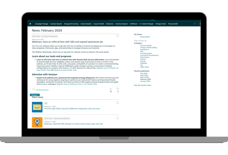 Amazon Seller Central News - February 2024 Updates
