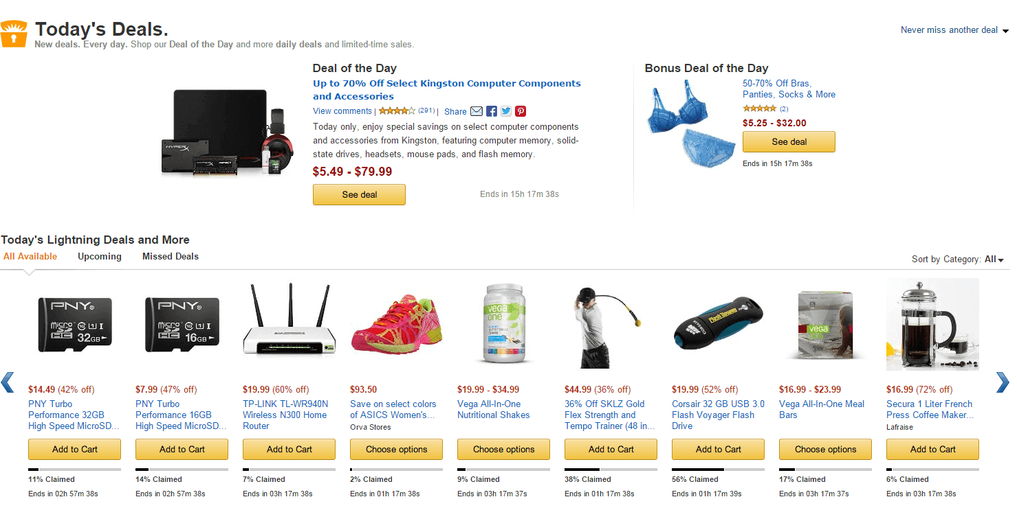 Amazon Gold Box Todays Deals